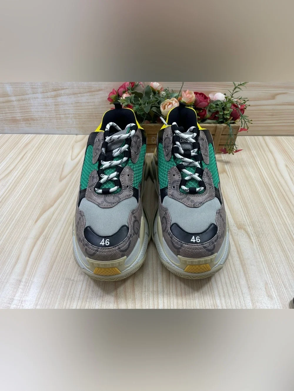 Gucci x Balenciaga The Hacker Project Triple S GG Supreme Sneakers EU 46 US 13